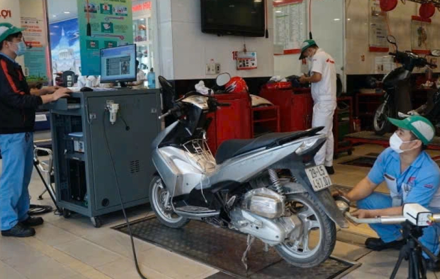 kiểm định khí thải xe máy ở đâu