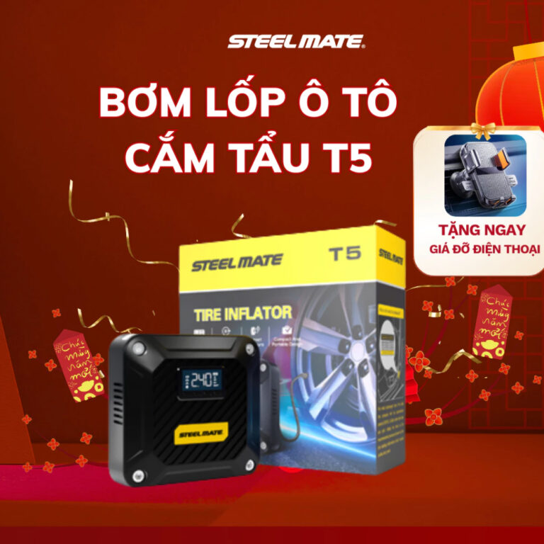 Bơm Xe Ô Tô Mini STEELMATE T5