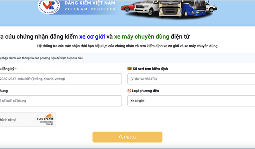 cách tra giấy chứng nhận đăng kiểm