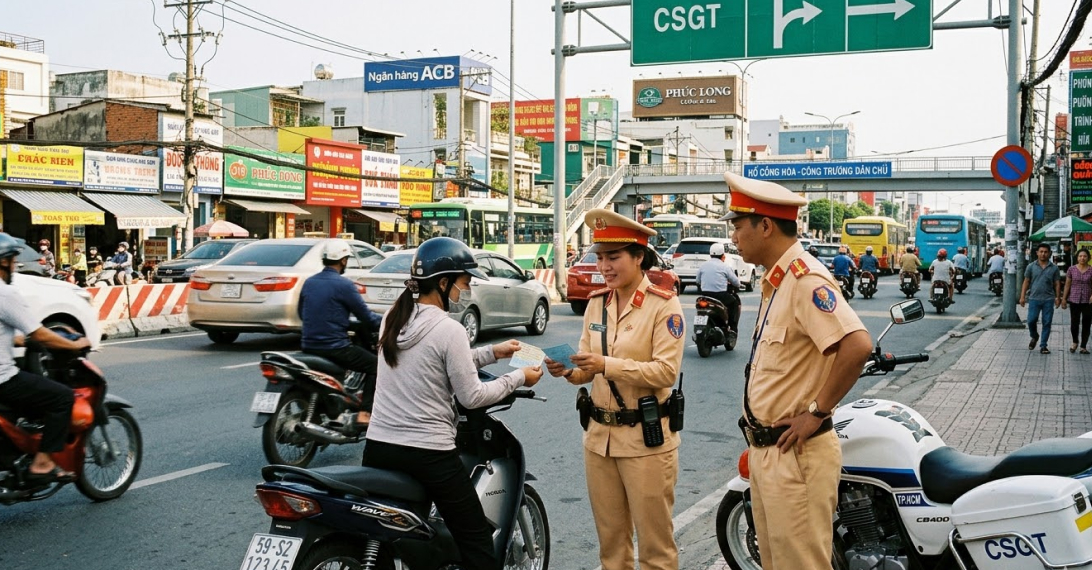 csgt kiểm tra giấy tờ xe