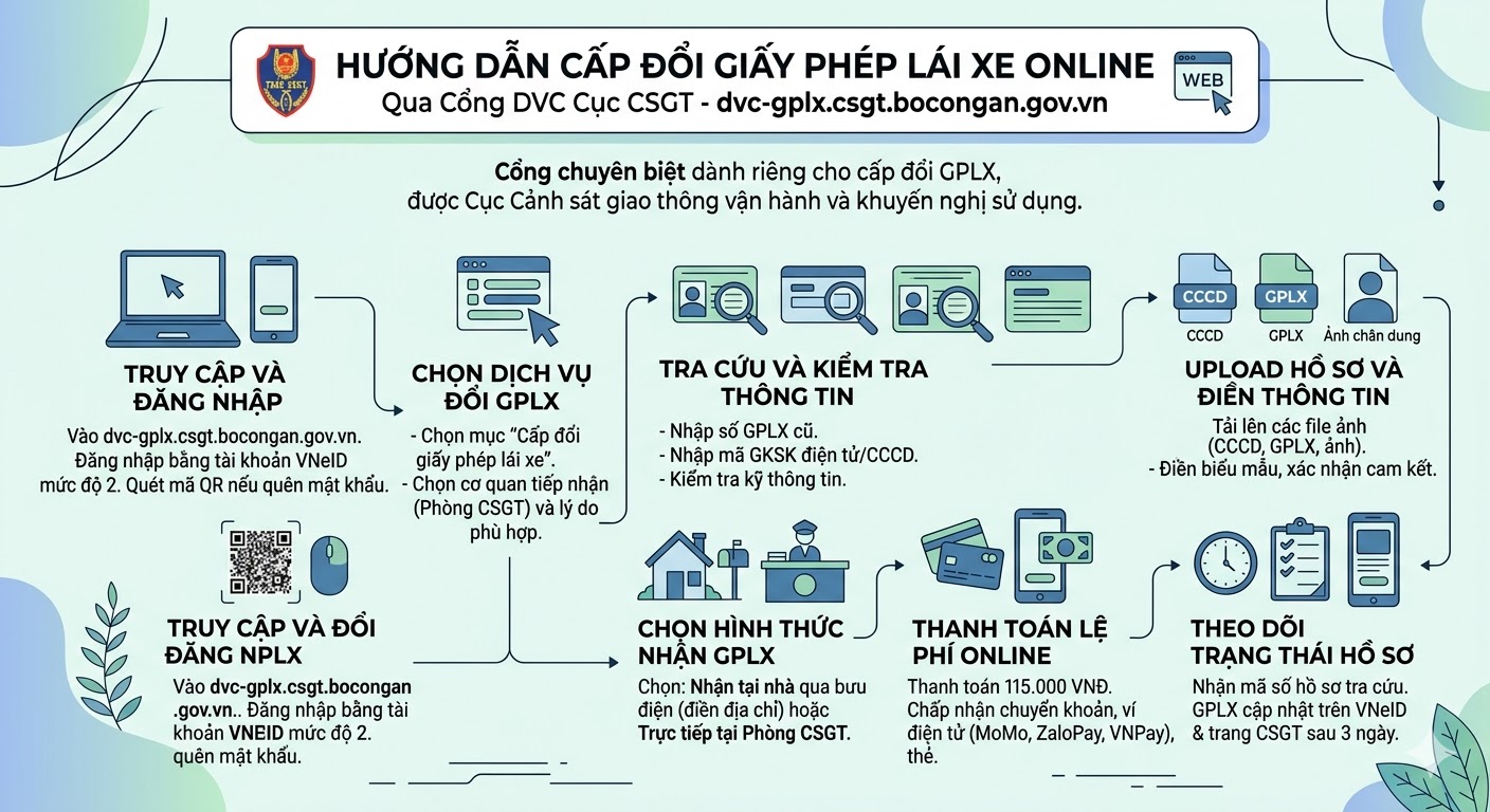 đổi giấy phép lái xe