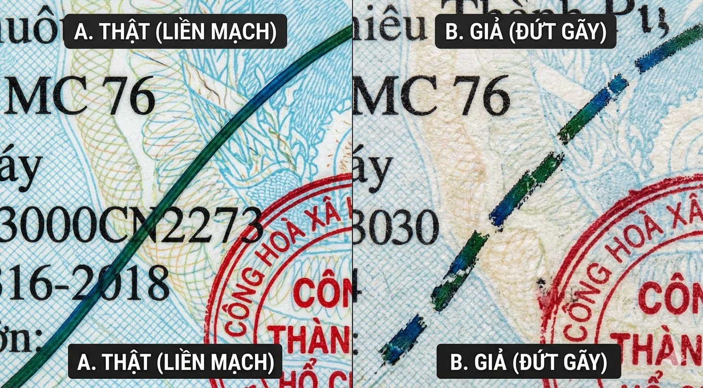 kiểm tra hoa văn trên cavet xe