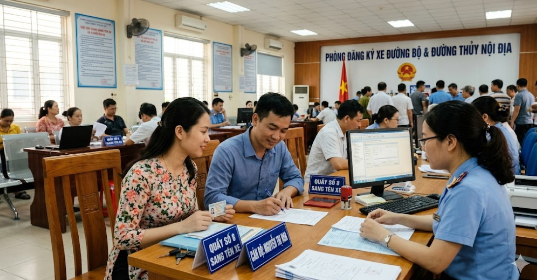 làm thủ tục sang tên xe
