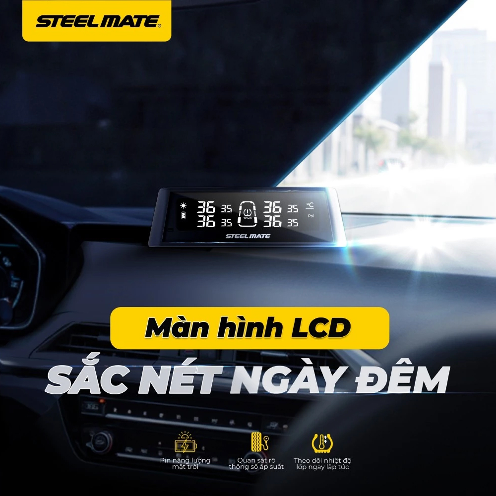 Cảm Biến Áp Suất Lốp Ô Tô Van Ngoài STEELMATE TP S20 Pro