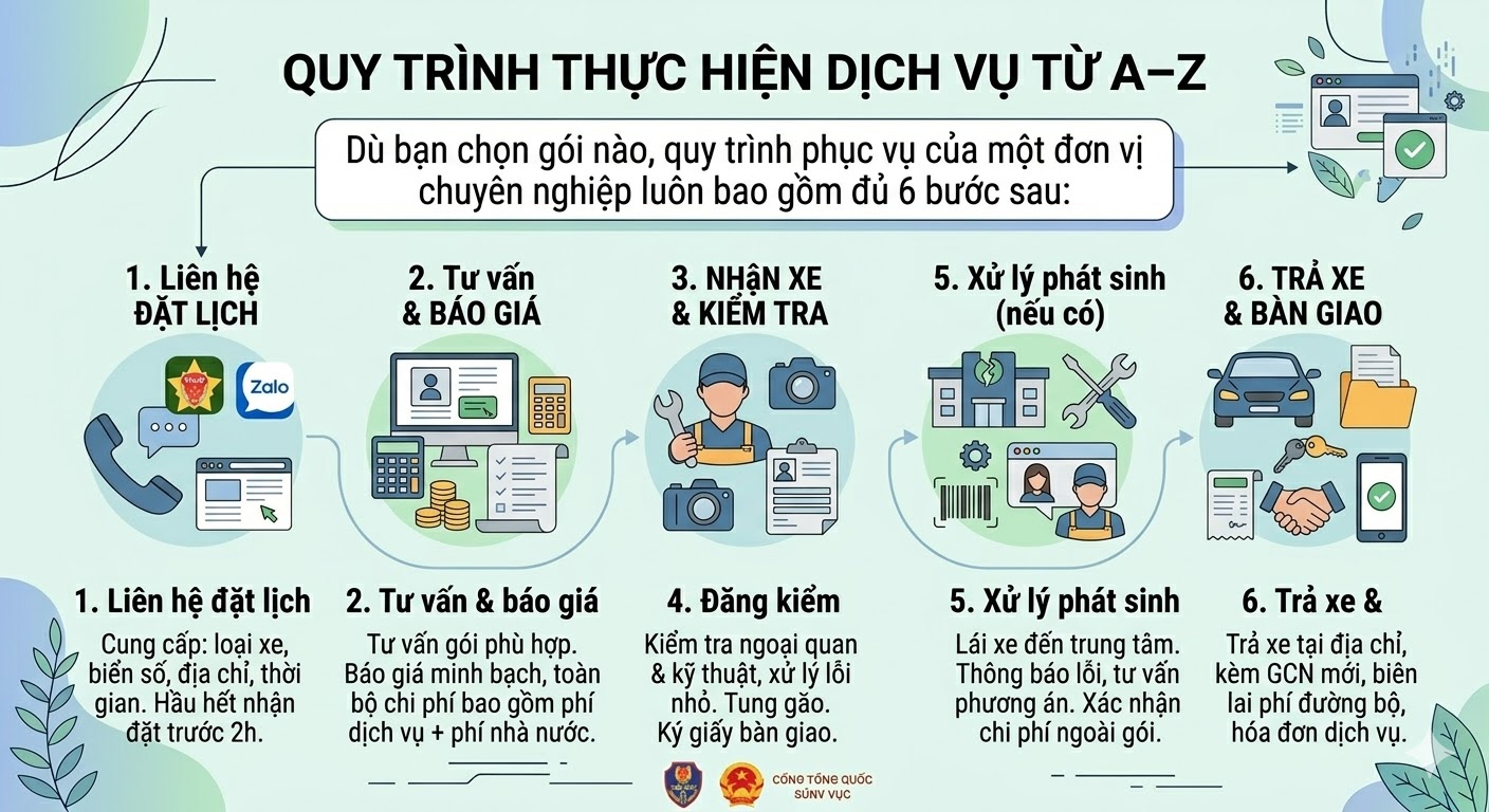 quy trình đăng kiểm xe ô tô